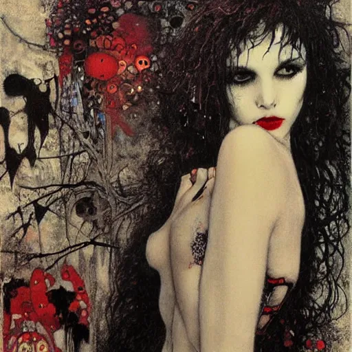 Image similar to vampire, klimt, royo, miro, frazetta, whealan,