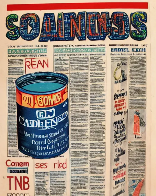 Image similar to can of worms, ebay listing, product picture, advertisement, old newspaper article