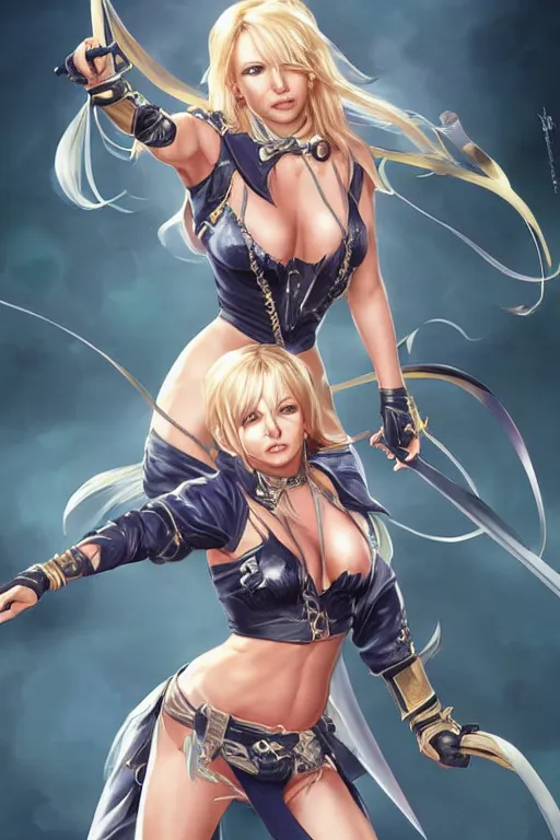 Image similar to Britney spears in a blade and soul spinoff artbook rendered by the artist Hyung tae Kim, Stanley Artgerm Lau, trending on Artstation by Hyung tae Kim, Hardy Fowler, artbook, Taran Fiddler and Tin Brian Nguyen and Stanley Artgerm Lau