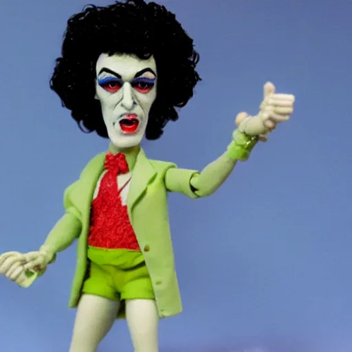 Prompt: frank - n - furter claymation