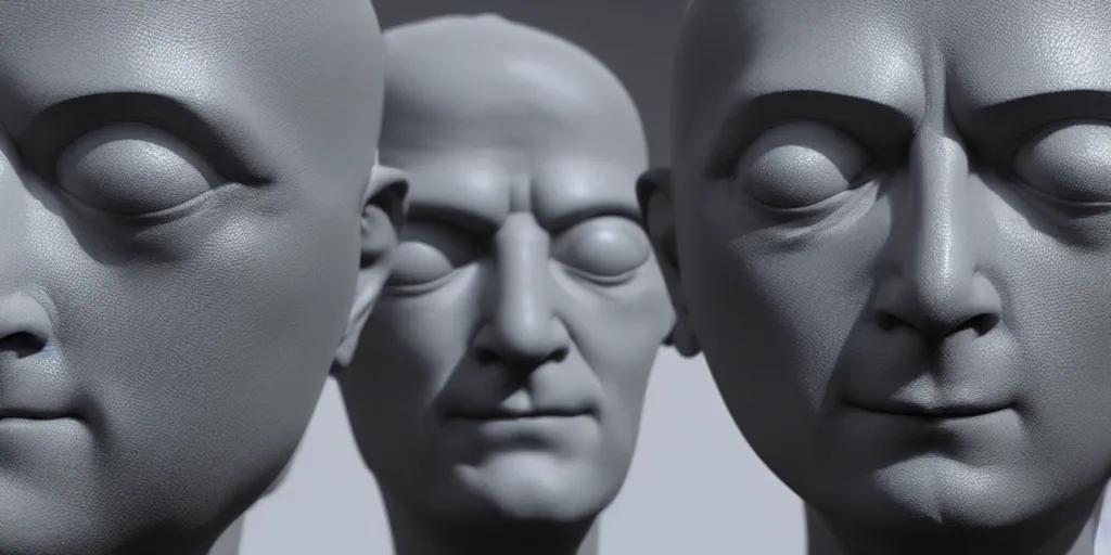 Prompt: hyper realistic 3 d render of a bust of meditating robotic body style monk in cyberpunk style, ultra realistic 8 k resolution.
