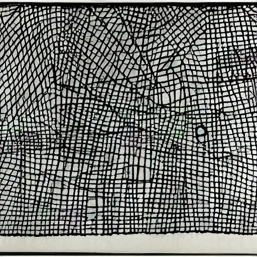 Image similar to The new gods. Line drawing. Paul Klee.