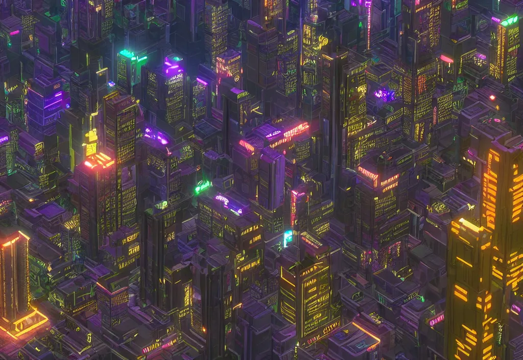 Prompt: voxel cyberpunk city, cinematic lighting, 4k