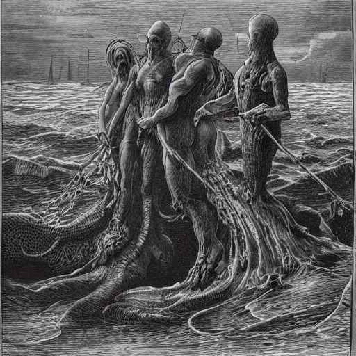 Image similar to Innsmouth, illustration by Gustave Doré