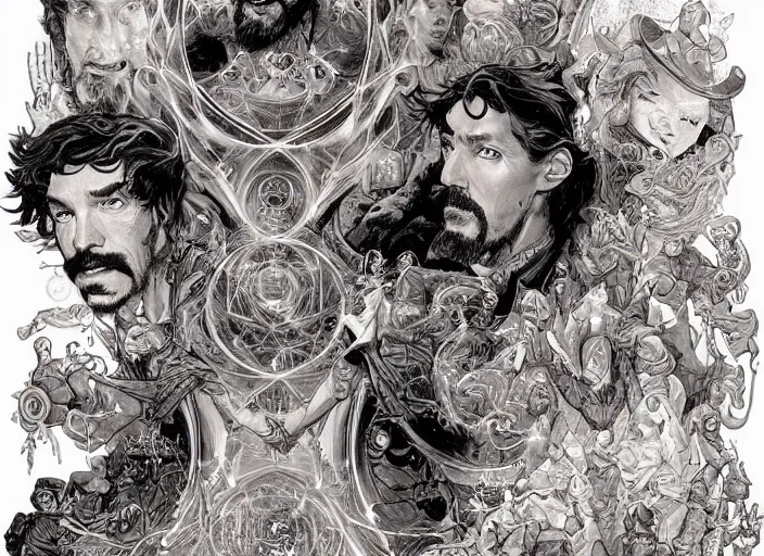 Image similar to a highly detailed magical portrait of stephen strange, james gurney, james jean