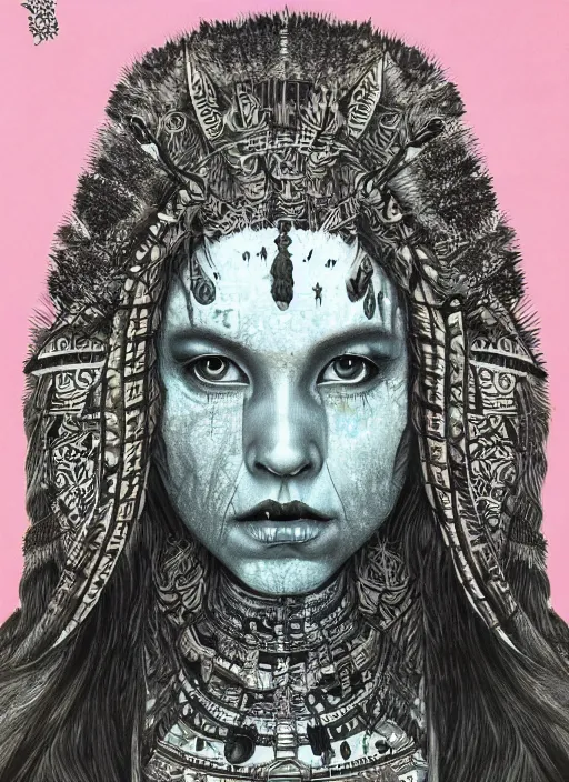 Image similar to Shaman goddess painting by Dan Hillier, trending on artstation, artstationHD, artstationHQ, 4k, 8k