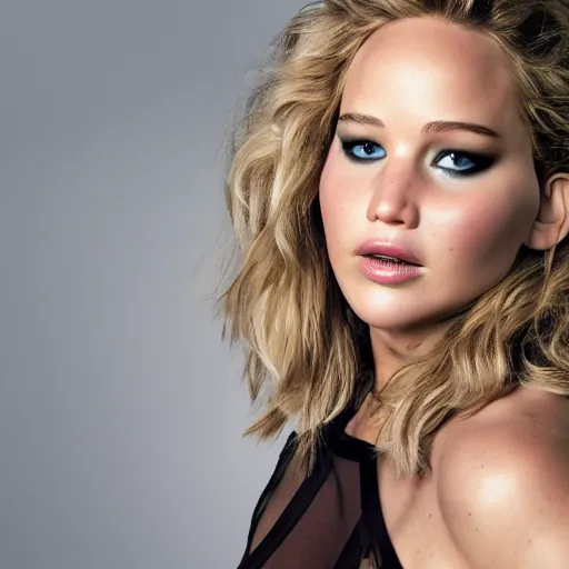 Prompt: portrait of jennifer lawrence by michael bay