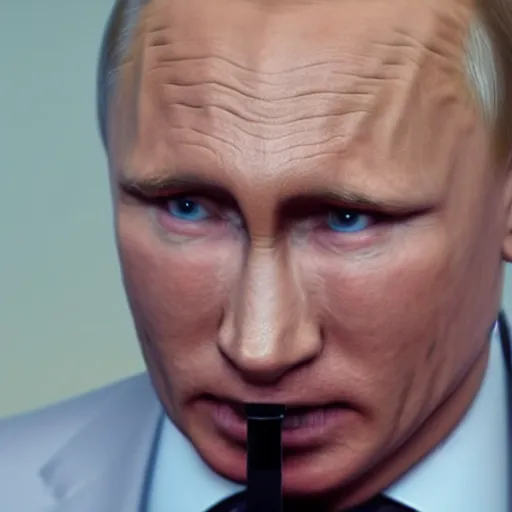 Image similar to cinematic portrait of putin sniffing coke using cocaine drugs high detailed 8 k insane detail