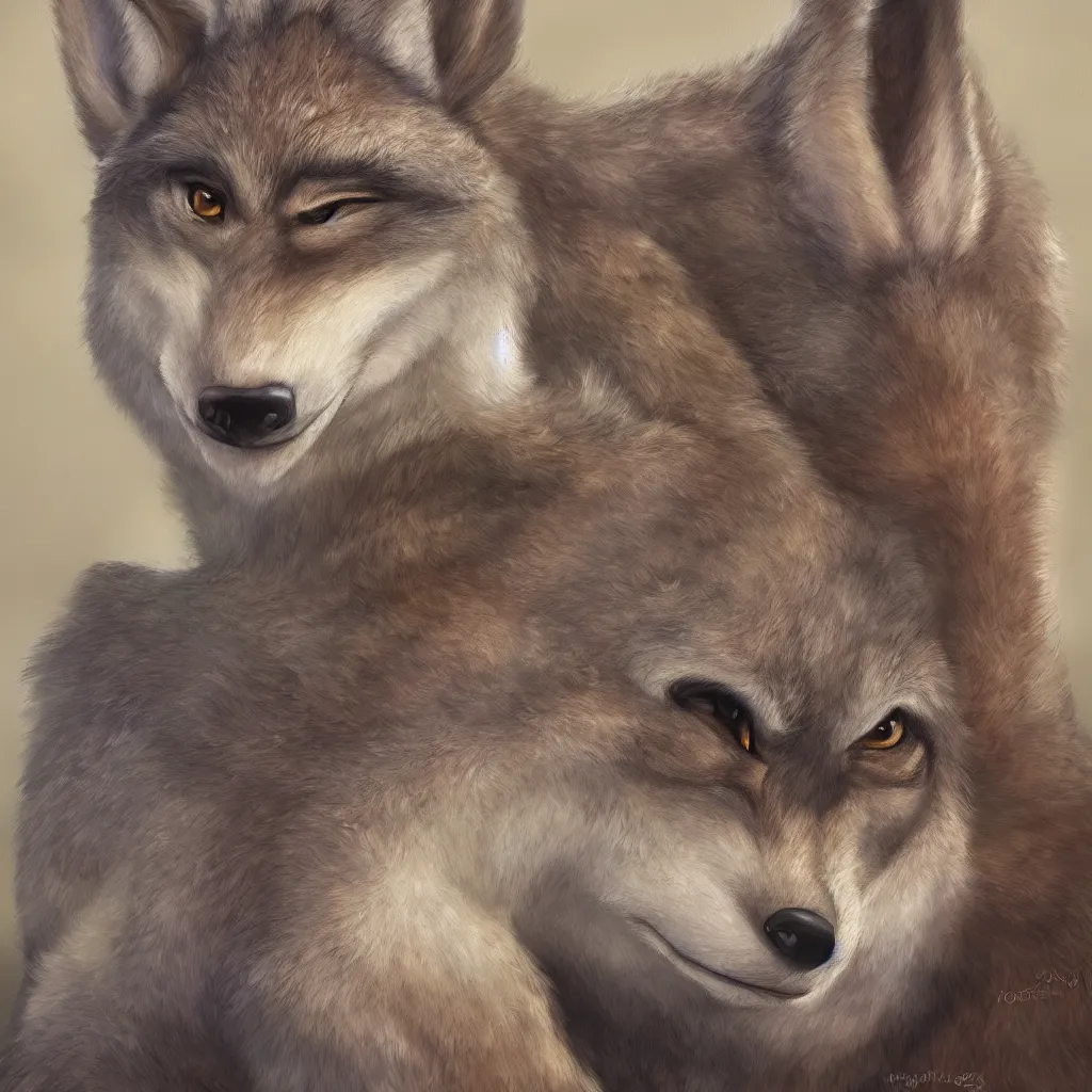 Prompt: oil painting of anthromorphic female wolf in style of zootopia female fursona furry furaffinity 4 k deviantart furry art fursona ar