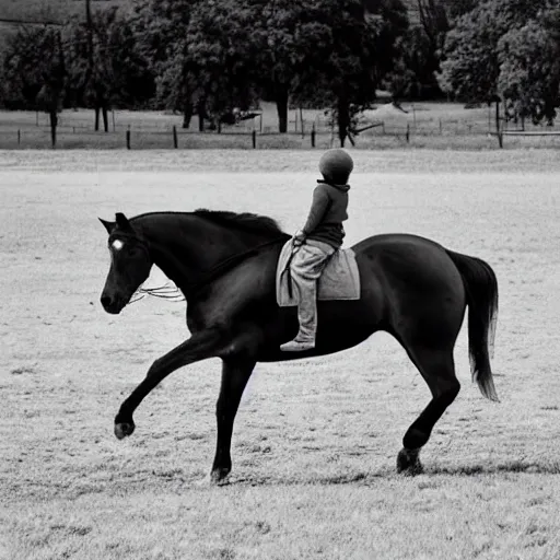 Image similar to boy riding a horse
