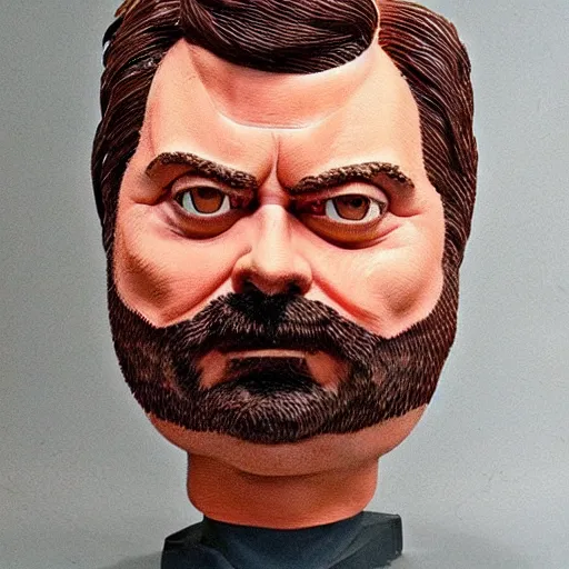 Prompt: Nick offerman made of bacon, highly detailed, sculpture