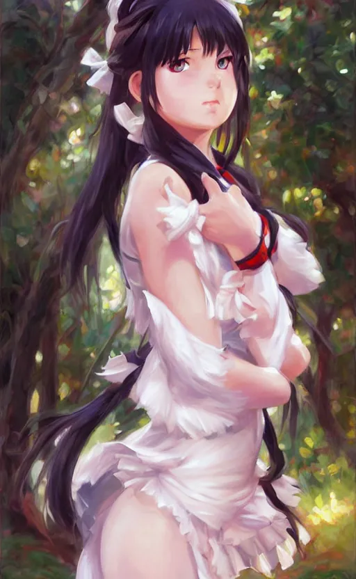 Prompt: Kagome higurashi fanart. By Konstantin Razumov, highly detailded