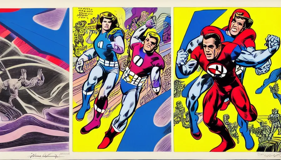 Image similar to the two complementary forces that make up all aspects and phenomena of life, by Jack Kirby