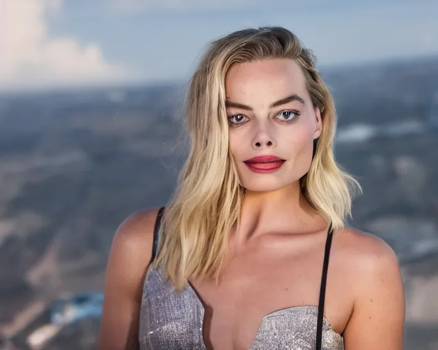 Prompt: margot robbie jumping off a helicopter, hyper realistic faces, beautiful eyes, cinematic, long shot, hyper detailed, 8 5 mm photograph, 8 k resolution, film still, sharp lens, wide lens