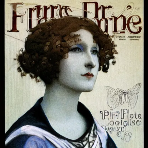 Image similar to beautiful extreme closeup frontpage photo of frontiers in art nouveau anthropomorphosis fashion magazine portrait of person, highly detailed, soft lighting