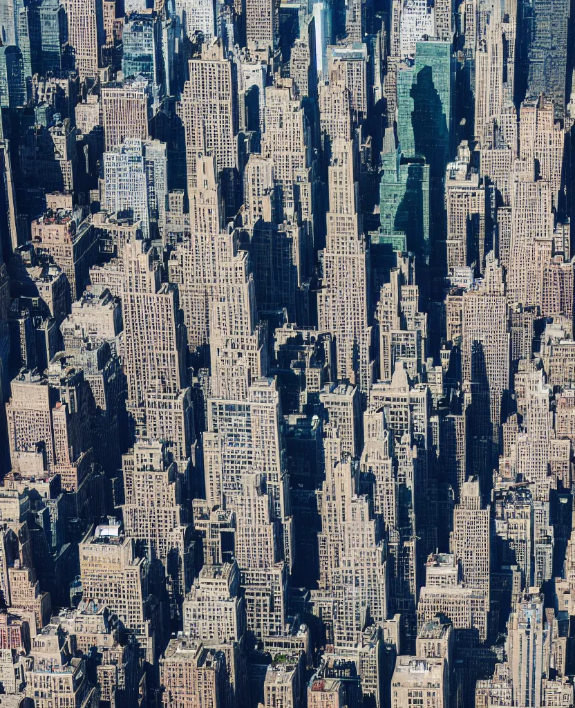 Prompt: new york skyscrapers forming a maze shot by ridley scott, aerial shot, cinematic, wide lens, drone shot