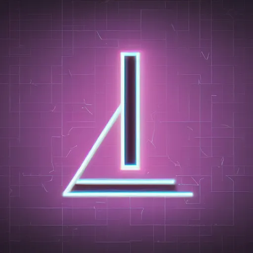 Image similar to retrowave monospace letter 'A' on clean black background