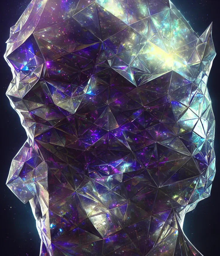 Image similar to front!!! shot of a court jester!!! character, mesmerizing fractal hypercubes, platinum cracked, dark holography!!!, future, metallic galactic, crystalline edges, polygonal, elegant, highly detailed, centered, (((artstation, concept art, jagged, sharp focus, artgerm, Tomasz Alen Kopera, Peter Mohrbacher, donato giancola, Joseph Christian Leyendecker, WLOP, Boris Vallejo))), ((raytracing)), mugshot!!!!!, ugly!!!!!!, octane render, nvidia raytracing demo, octane render, nvidia raytracing demo, octane render, nvidia raytracing demo, 8K, cinematic, masterpiece, fine portrait