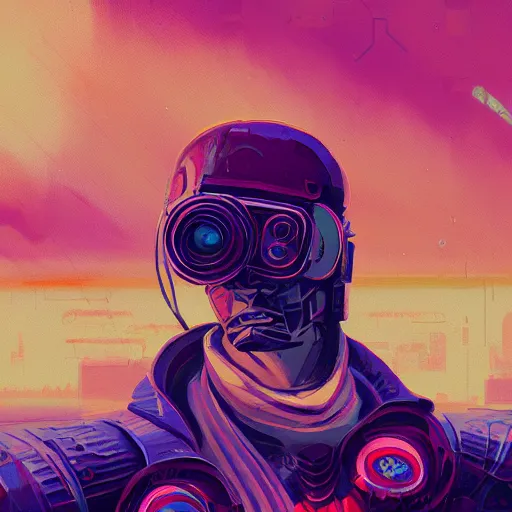 Prompt: a graph style gauche impasto, sad, steampunk, cyberpunk art by james gilleard, city depth of field, cgsociety, retrofuturism, synthwave, retrowave, outrun, paint, high detail.