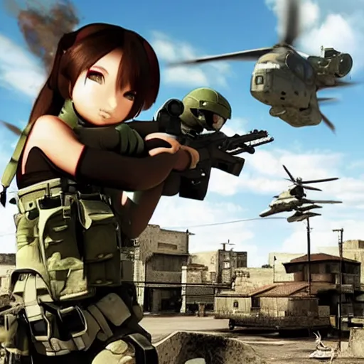 Prompt: inaba tewi in modern warfare 2 cover