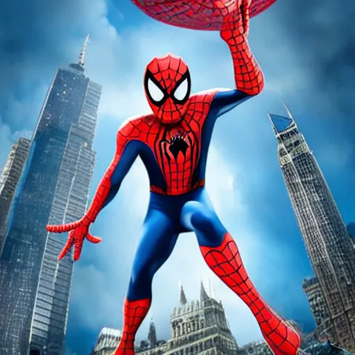 Image similar to spiderman in the style of a pixar movie