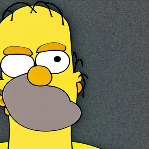 Image similar to a still photo of the real homer simpson