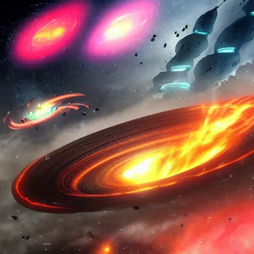Image similar to black hole destroying battle fleet