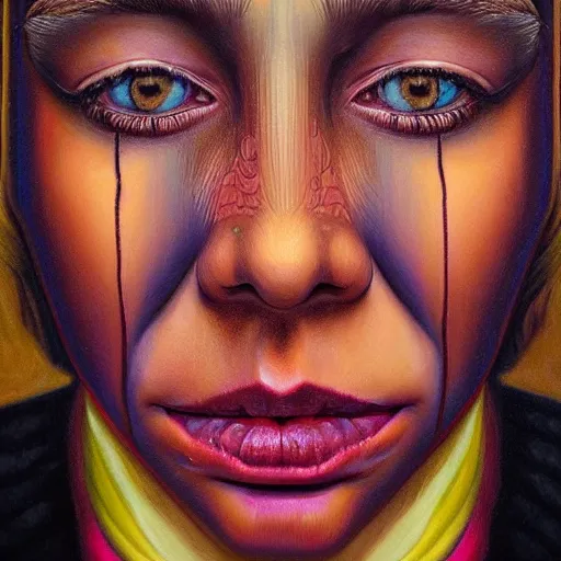 Prompt: intricate five star phantom facial portrait by casey weldon, oil on canvas, hdr, high detail, photo realistic, hyperrealism, matte finish, high contrast, 3 d depth, centered, masterpiece, vivid and vibrant colors, enhanced light effect, enhanced eye detail, artstationhd