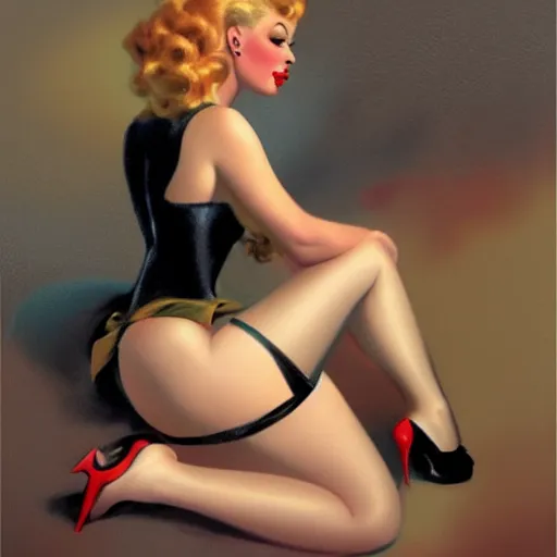 Prompt: an illustration in the style of gil elvgren.