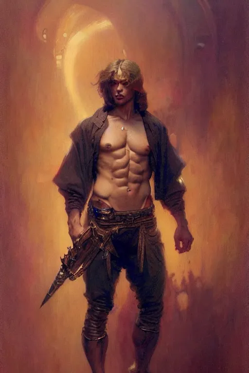 Prompt: attractive male, character design, painting by gaston bussiere, greg rutkowski, katsuya terada, frank frazetta, tom of finland, trending on artstation