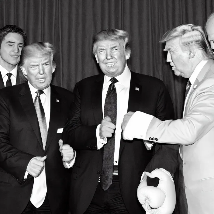 Prompt: trump and biden boxing matcha, b & w detailed sharp photo