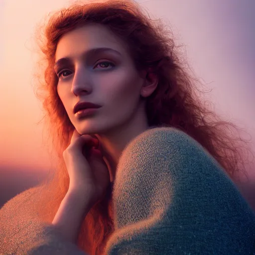 Image similar to photographic portrait of a stunningly beautiful spanish renaissance female in soft dreamy light at sunset, dark lipstick, contemporary fashion shoot, by edward robert hughes, annie leibovitz and steve mccurry, david lazar, jimmy nelsson, breathtaking, 8 k resolution, extremely detailed, beautiful, establishing shot, artistic, hyperrealistic, beautiful face, octane render