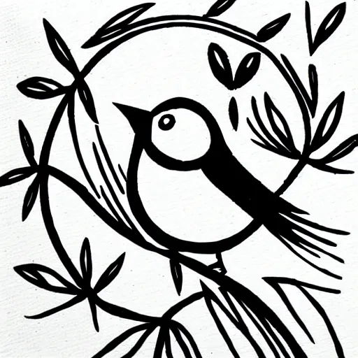 Image similar to zen bird ink