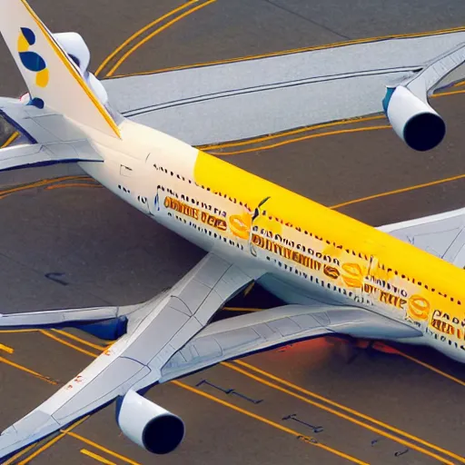 Prompt: Airbus a380 made of cheese, high quality aviation photograph, award winning