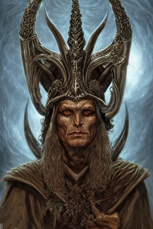 Image similar to full body concept art of baphomet wearing viking helm made with porcelain by Jeff Easley and Peter Elson + beautiful eyes, beautiful face + symmetry face + galaxy + gothic, surreal, dread + highly detailed, intricate complexity, epic composition, magical atmosphere + masterpiece, award winning + trending on artstation