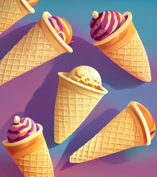 Image similar to icon stylized minimalist ice cream! cone rob lowe, loftis, cory behance hd by jesper ejsing, by rhads, makoto shinkai and lois van baarle, ilya kuvshinov, rossdraws global illumination