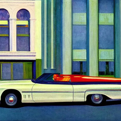 Prompt: cadillac by Edward hopper