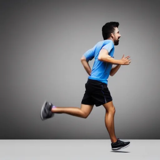 Image similar to guy running away on white background, stock photo, stock, 4k, scary, meme, high quality