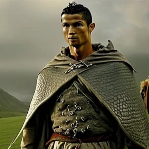 Image similar to a still of cristiano ronaldo in the lord of the rings