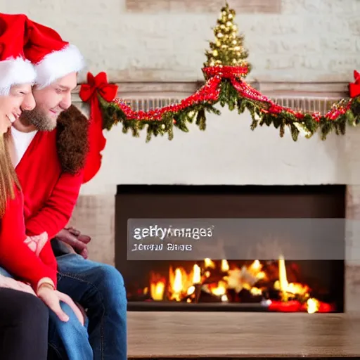 Image similar to stock photo of a couple at Christmas