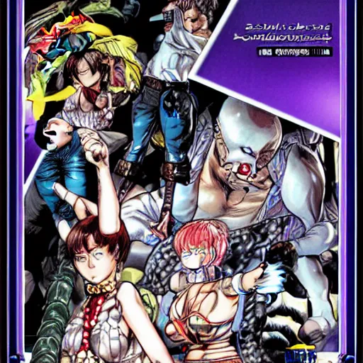 Prompt: Cover of MMA manga, full colored, drawn by Masamune Shirow