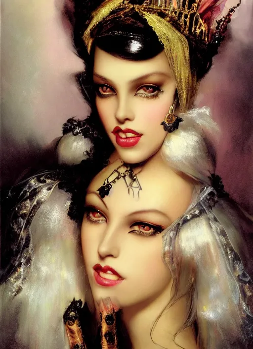 Image similar to gothic princess closeup face portrait. by william - adolphe bouguerea, by rolf armstrong, highly detailded, adriana lima