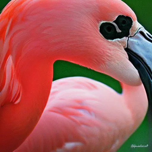 Image similar to wonderful portrait of a flamingo. Lovely feathers. Strapping lad.