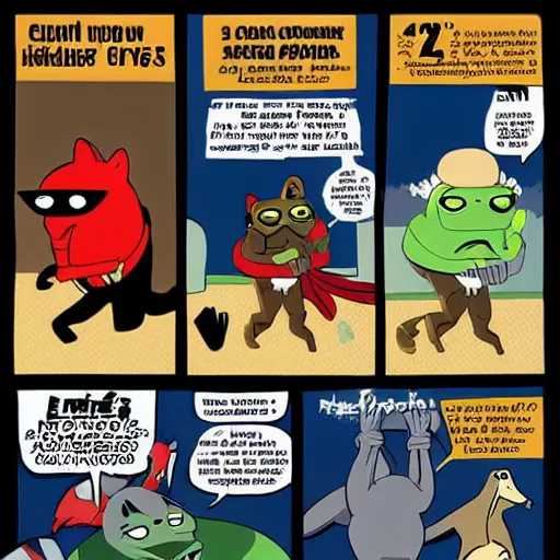 Image similar to animal superhero's fighting crime