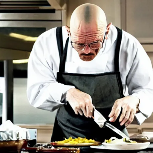 Prompt: walter white cooking