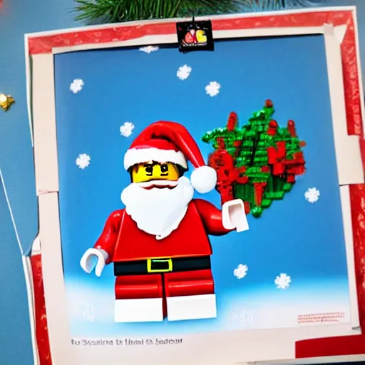 Image similar to LEGO Santa claus with flying reindeer