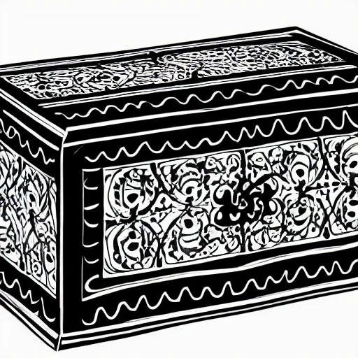 Image similar to ornate box design modern black and white color scheme