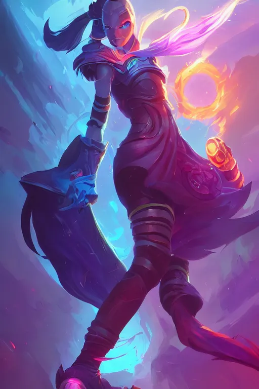 Prompt: rell league of legends wild rift hero champions arcane magic digital painting bioluminance alena aenami artworks in 4 k design by lois van baarle by sung choi by john kirby artgerm style pascal blanche and magali villeneuve mage fighter assassin