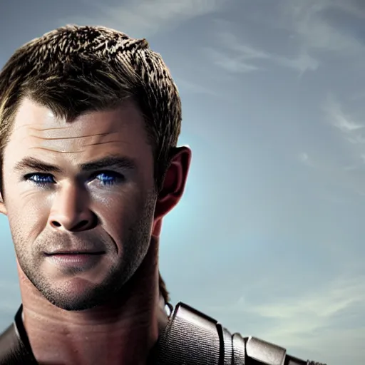 Prompt: chris hemsworth as chris redfield, 4 k, high detail, high - resolution photograph, professional photography, ultra - detail, resident evil