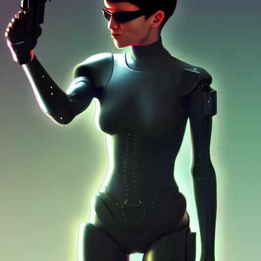 Image similar to maissie williams as a cyborg in the matrix, digital art, detailed, painting, fantasy, sci fi, by ilya kuvshinov